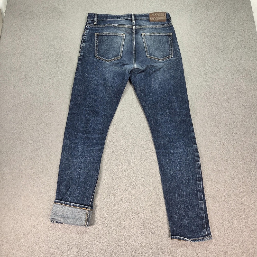 Selvedge Jeans Mens Blue Slim Skinny Stretch Distressed Fits 30x30 - Picture 2 of 15